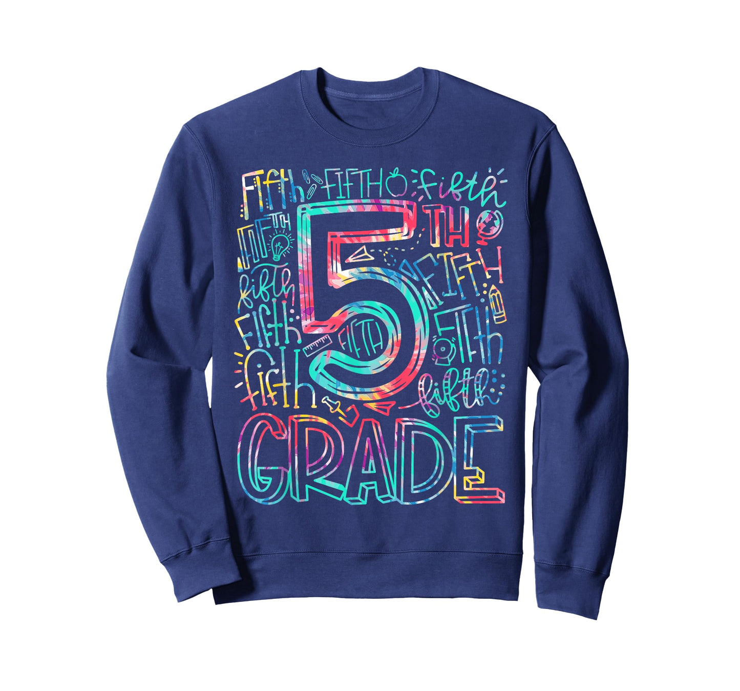 5th Grade Typography Team Tie Dye Back to School Teacher Kid T-Shirt