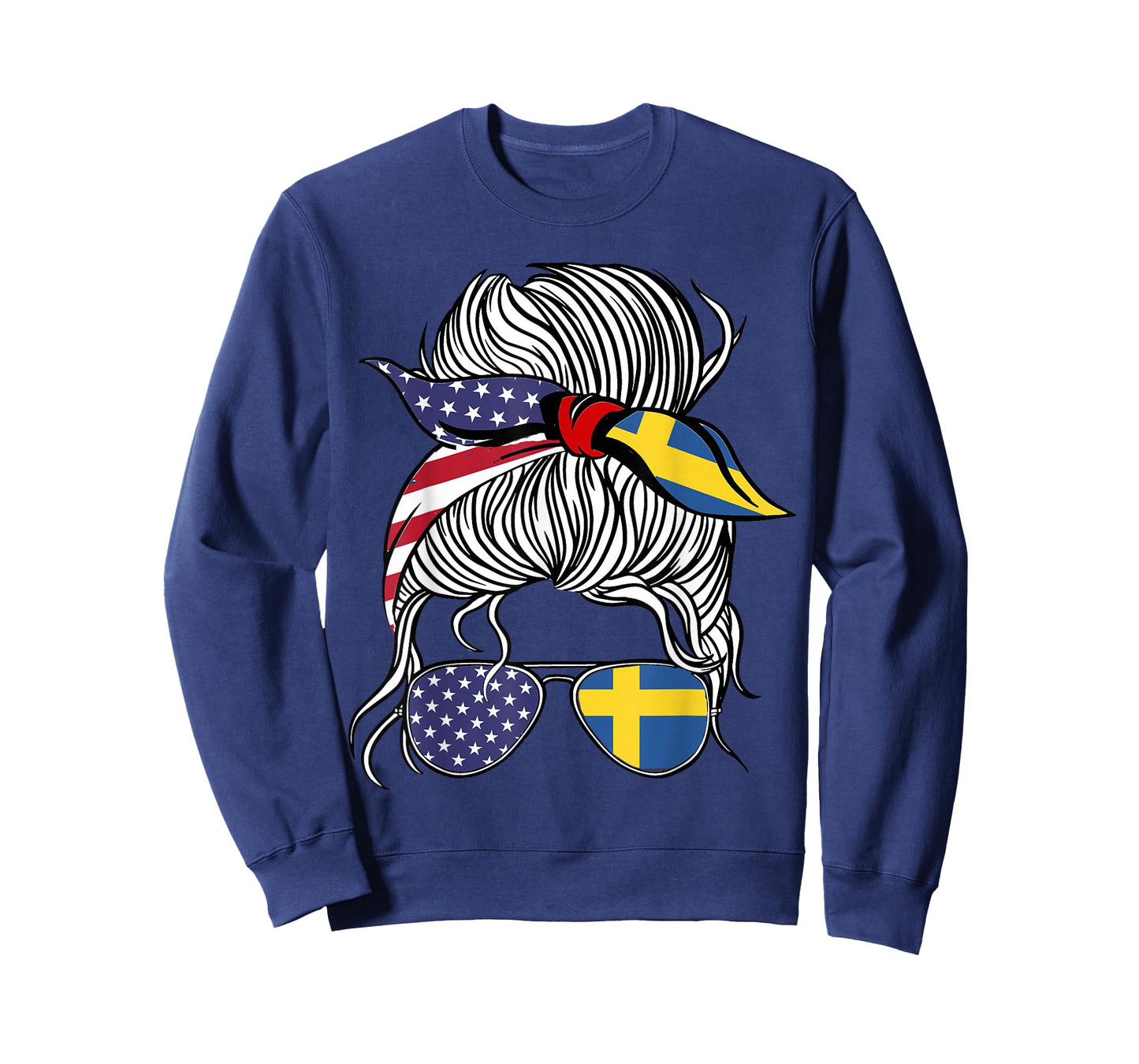 American Swedish Patriot Flag Women Girl Sweden Grown T-Shirt