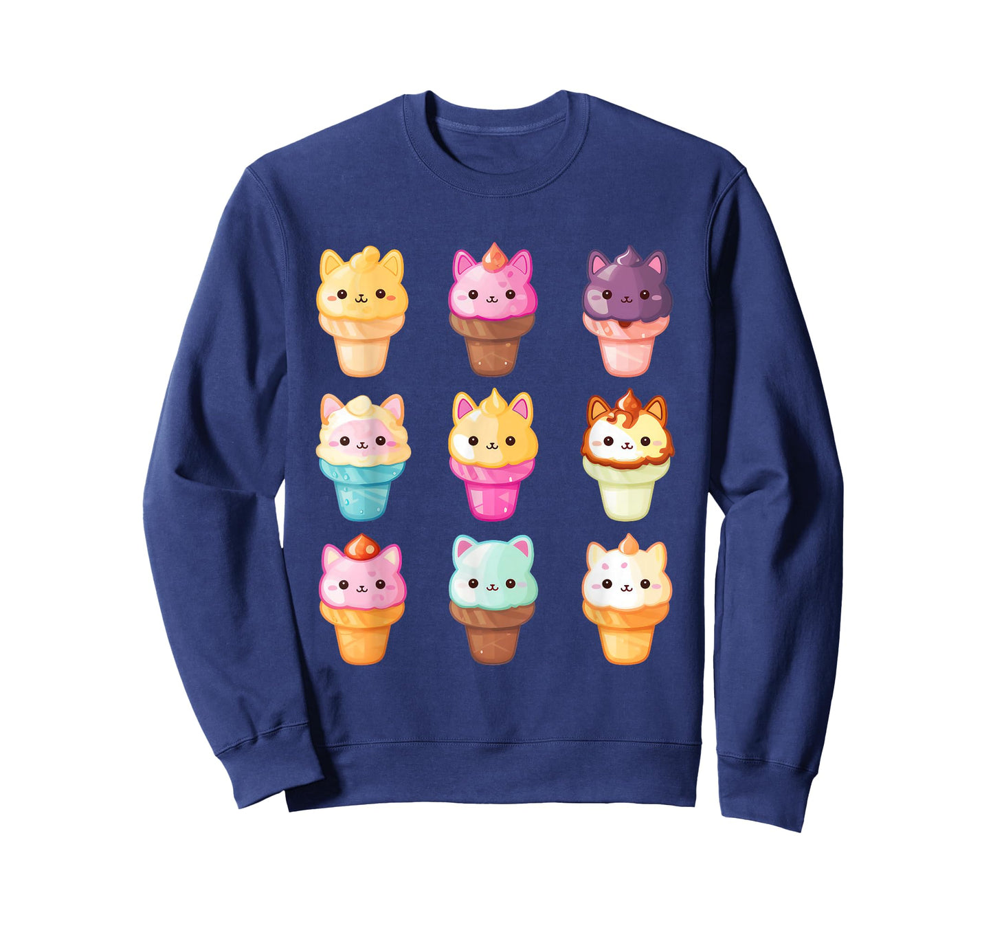 Kawaii Cat Ice Cream Sweets Food Lover Men Women Girls Kids T-Shirt