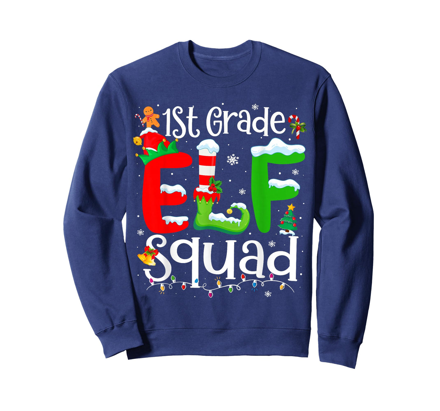 1st Grade Elf Squad Funny Teacher Christmas Students T-Shirt