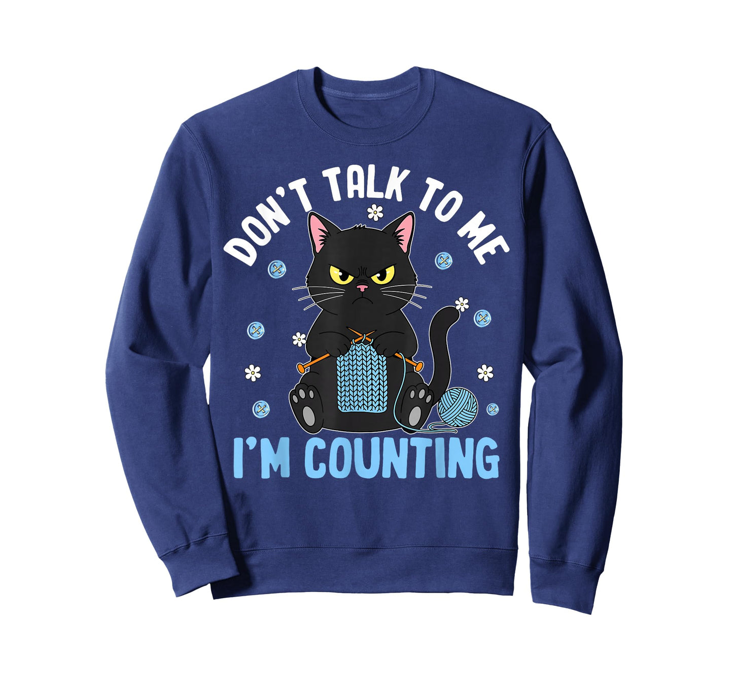 Funny Crocheting Cat Don't Talk to Me I'm Counting Crochet T-Shirt