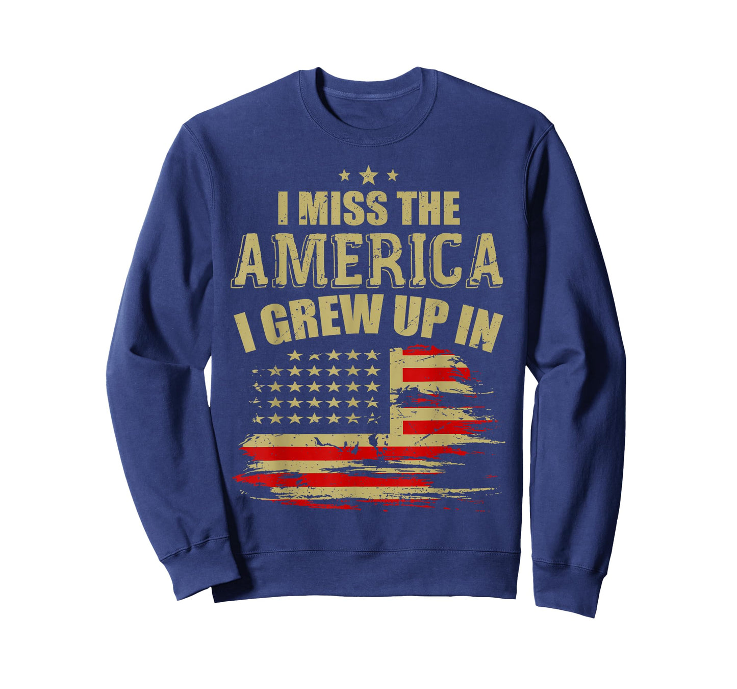 I Miss The America I Grew Up In American USA Flag T-Shirt for Women Men