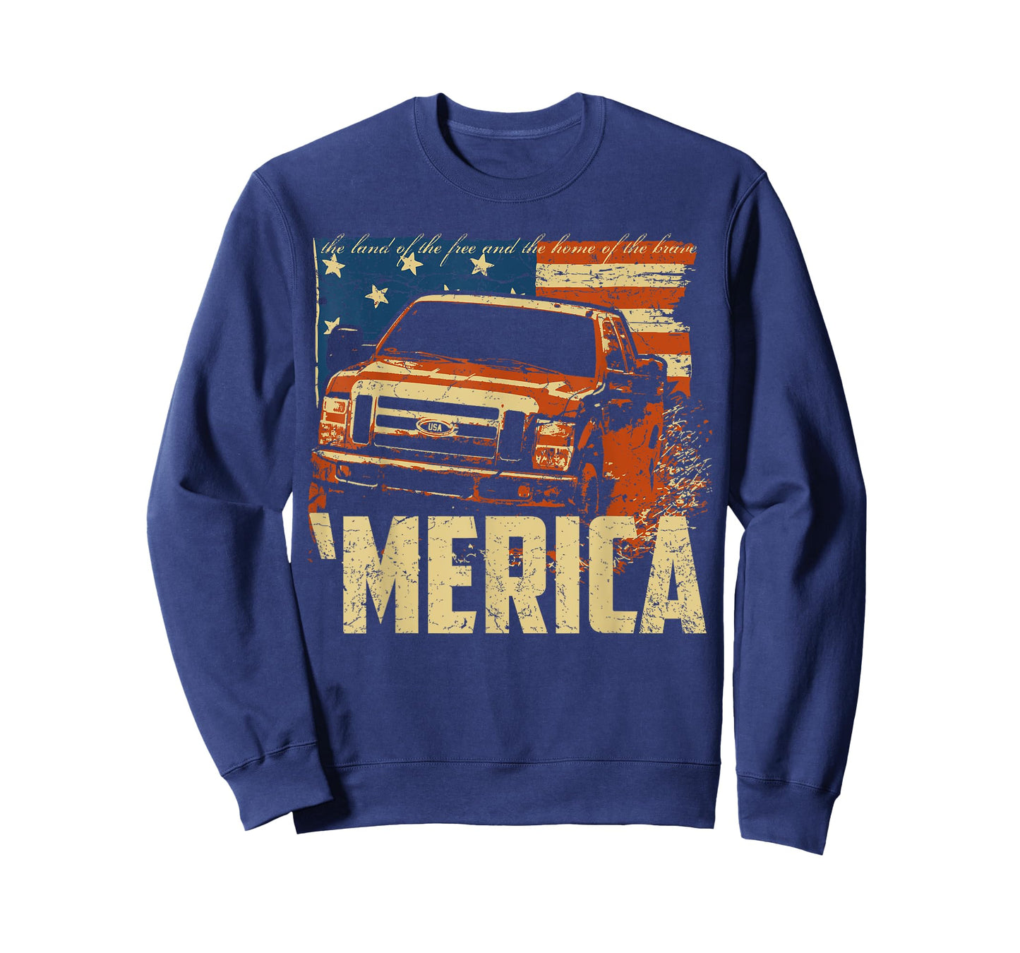 American flag truck shirt 'Merica pickup truck in mud T-Shirt
