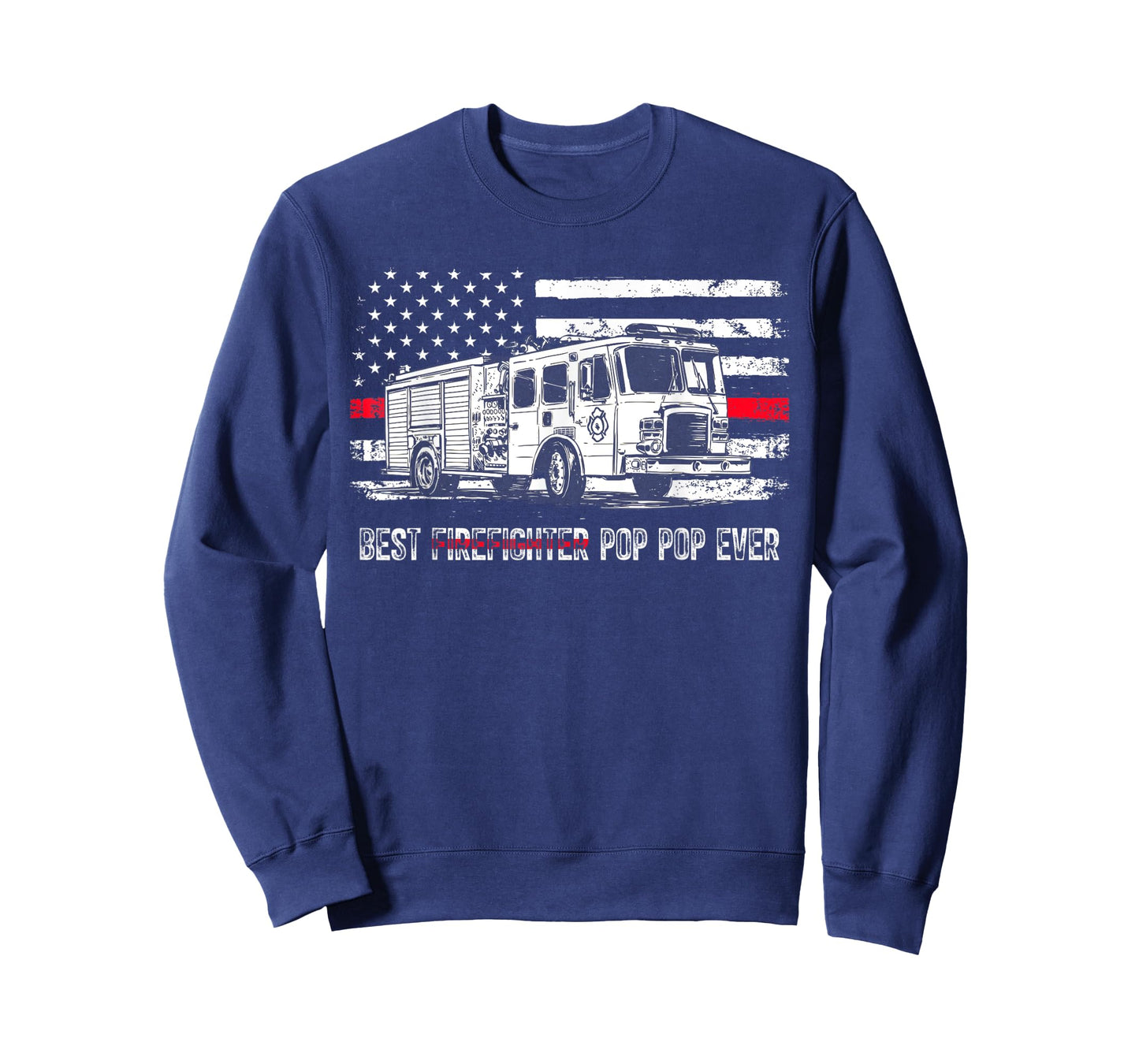 Best Firefighter Pop Pop Ever Shirt Flag Red Line US T-Shirt