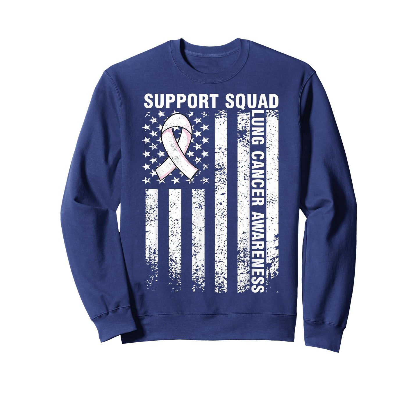 Support Squad Lung Cancer Awareness American Flag T-Shirt