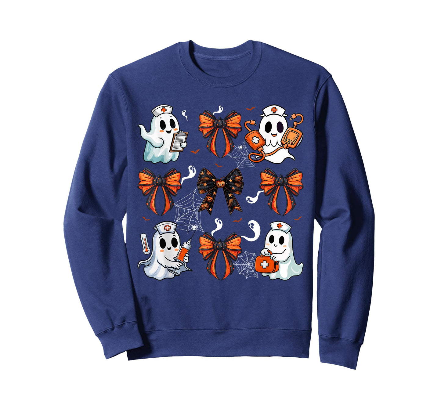 Cute Nurse Ghost Boo Halloween Coquette Bow Nurse Crew T-Shirt