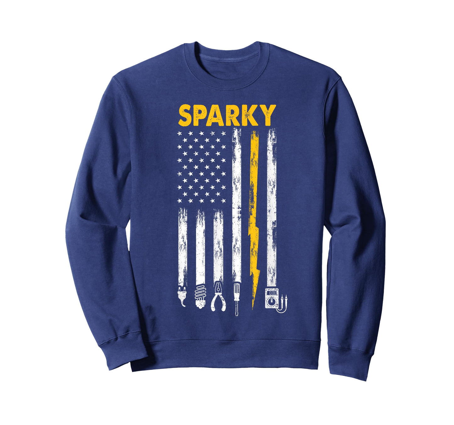 Electrician US Flag Sparky Tools T-Shirt