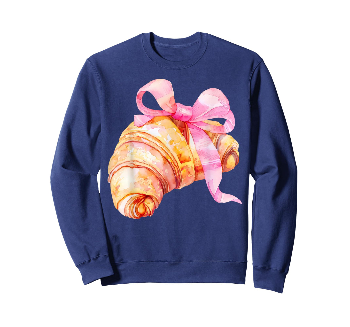 Coquette Pink Bow Croissant Cute Baking Baker Girl Women T-Shirt