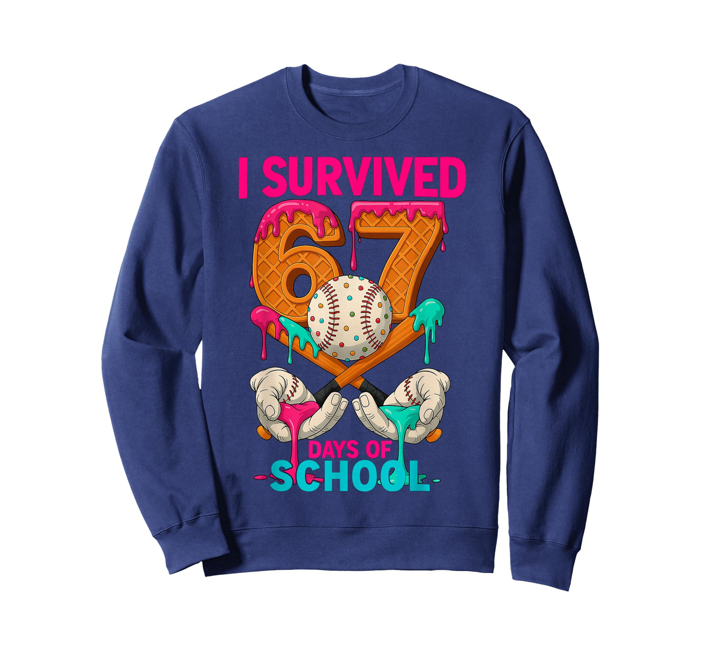 HUGvyn I Survived 67 Days of School Ice Cream Six Seven Meme T-Shirt