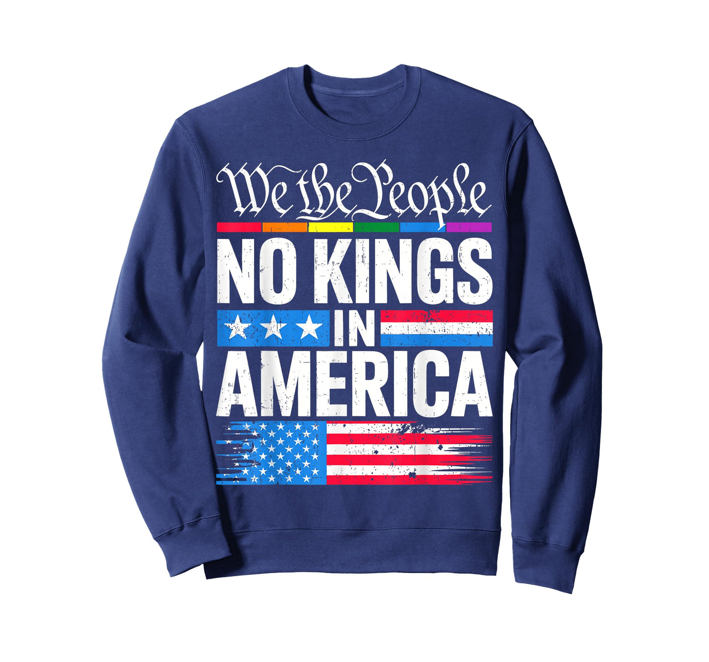No Kings in America Shirt Rejecting Kings Patriotic USA Men T-Shirt