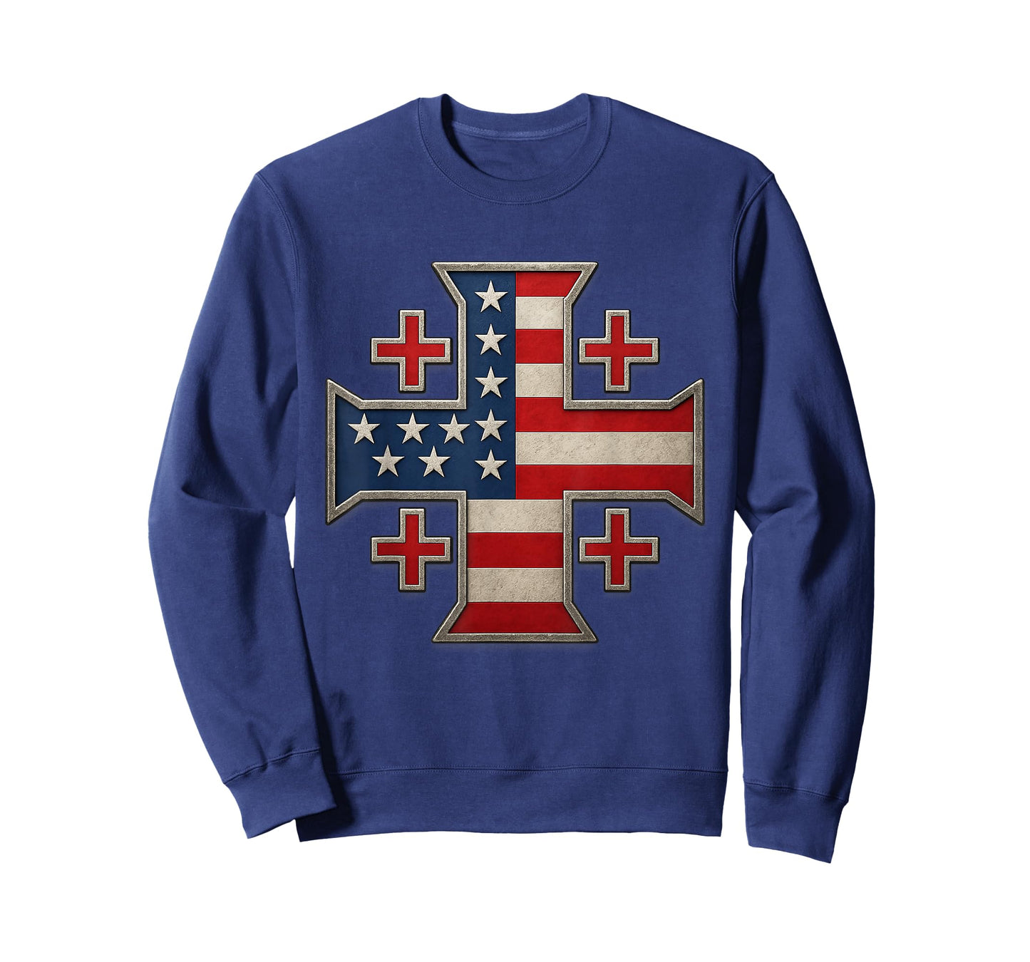 USA Flag Jerusalem Cross - Kingdom of Jerusalem T-Shirt