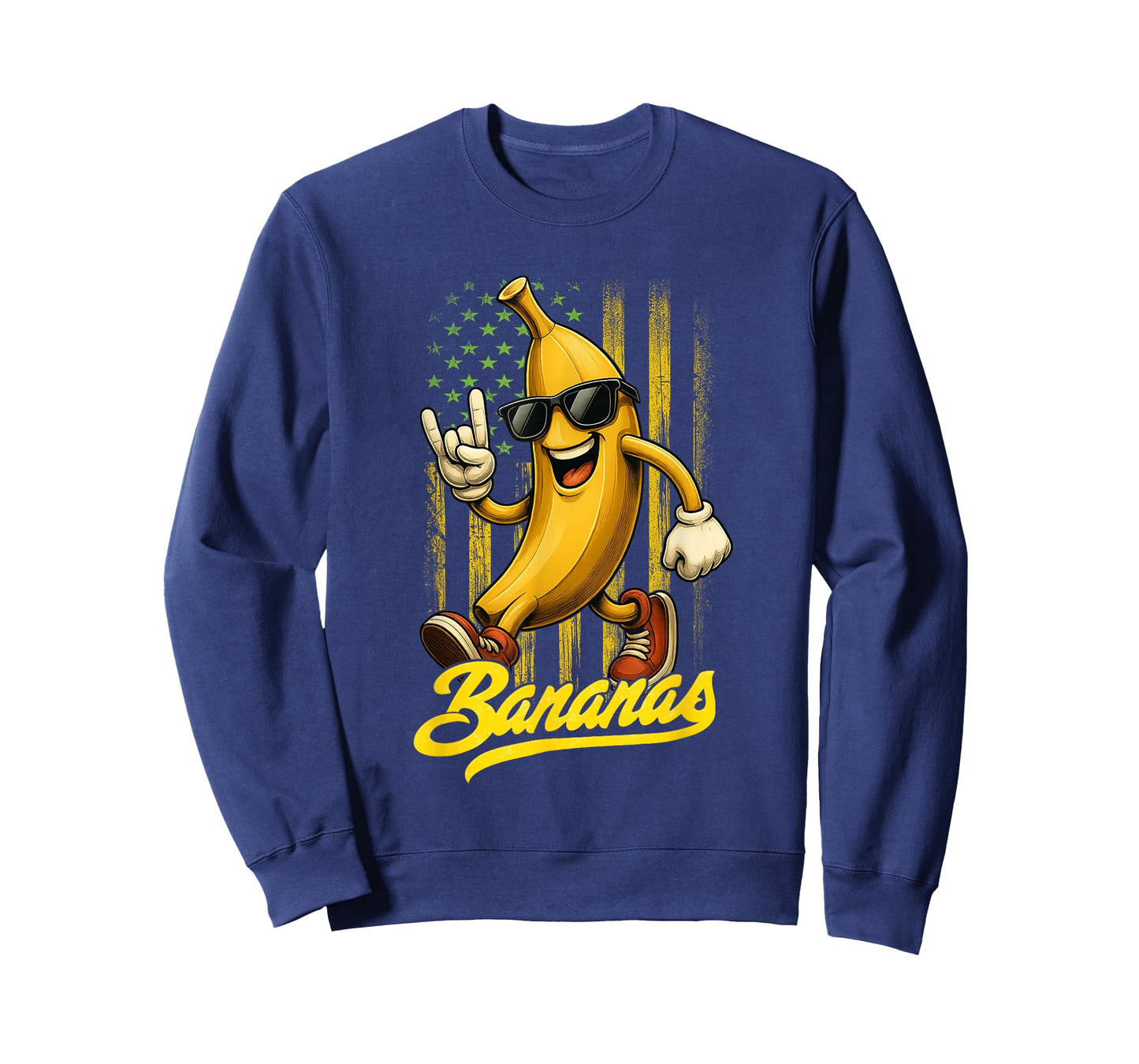 Funny Bananas Proud Name Retro American Flag Bananas Lover T-Shirt