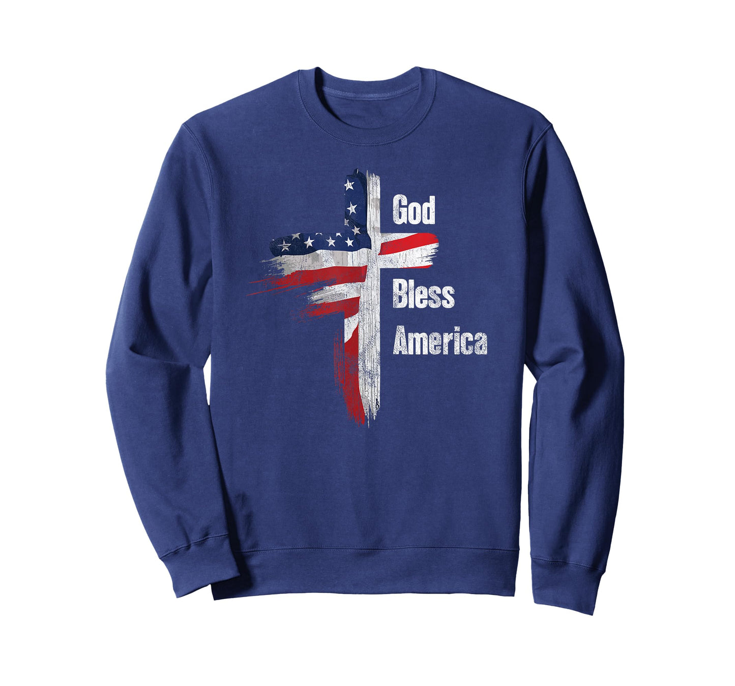 God Bless America 4th of July Christian Patriot USA Flag T-Shirt