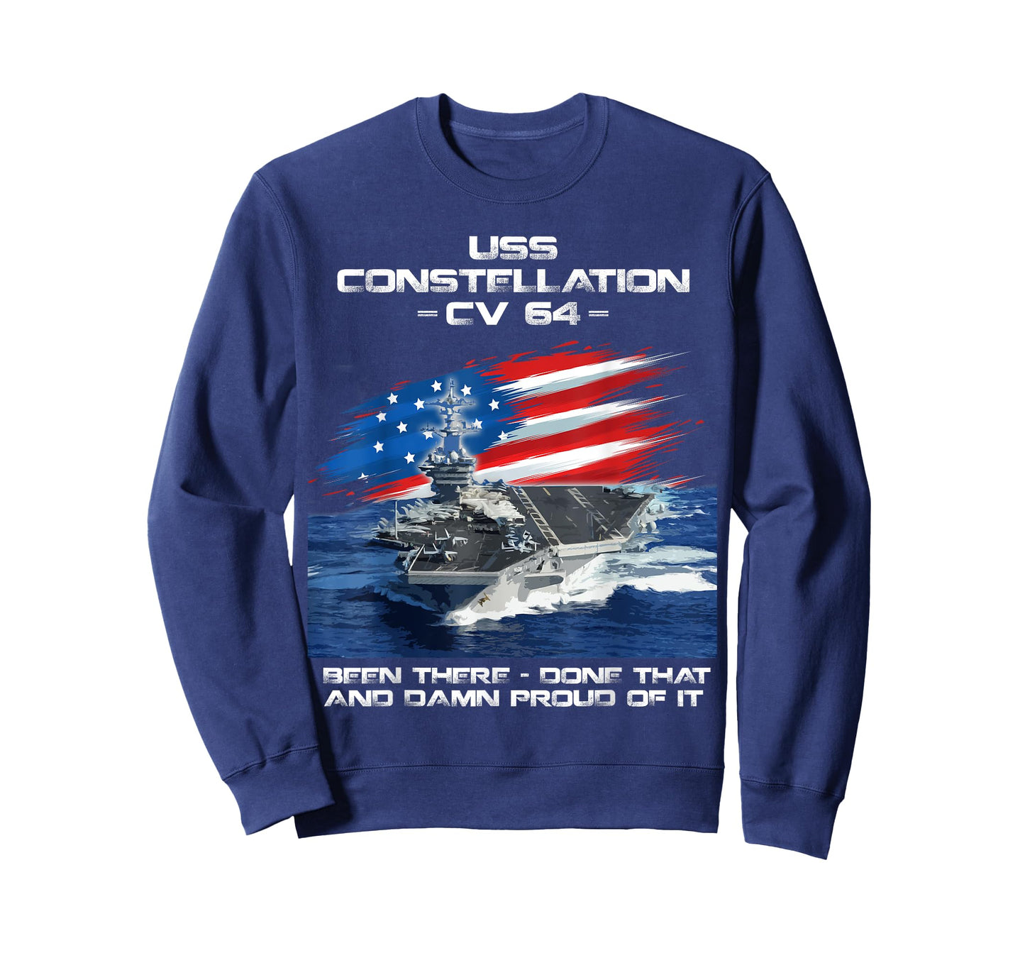 USS Constellation CV 64 Aircraft Carrier Veteran USA Flag Women Men T-Shirt