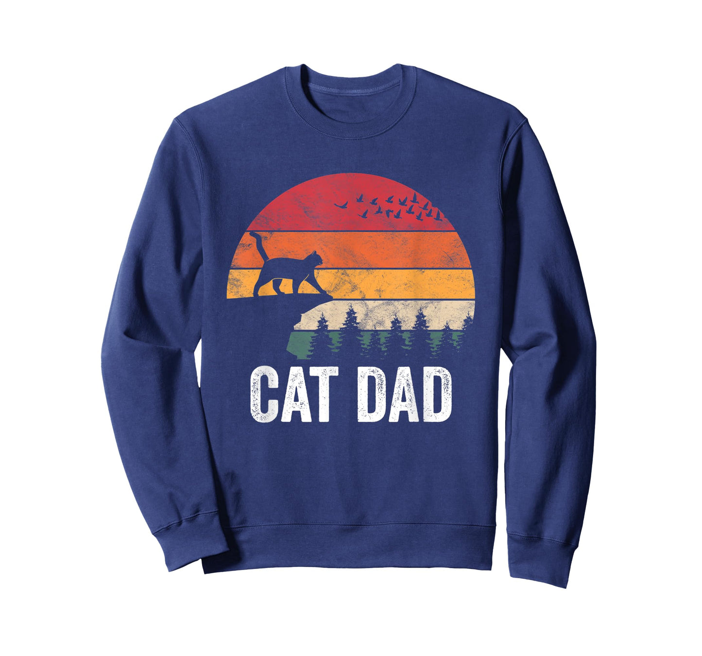Mens Best Cat Dad Retro Cat Lover For Men Father T-Shirt