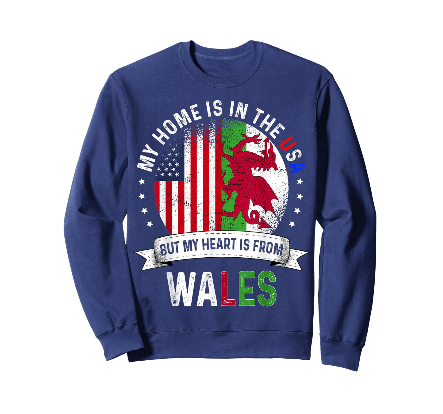 Welsh American Patriot Heart is from Wales Flag T-Shirt