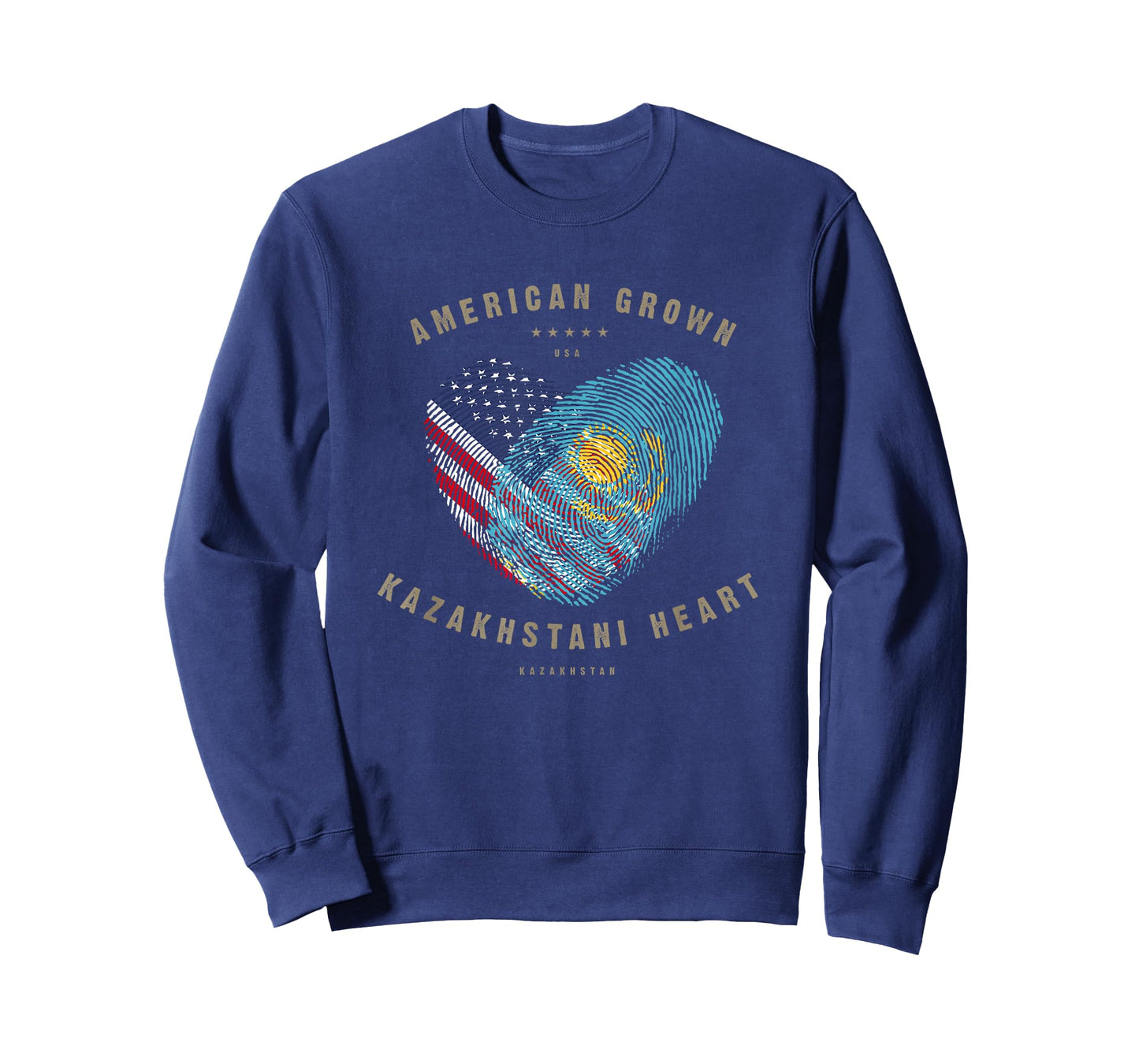 American Grown Kazakhstani Heart Love Kazakhstan Flag T-Shirt