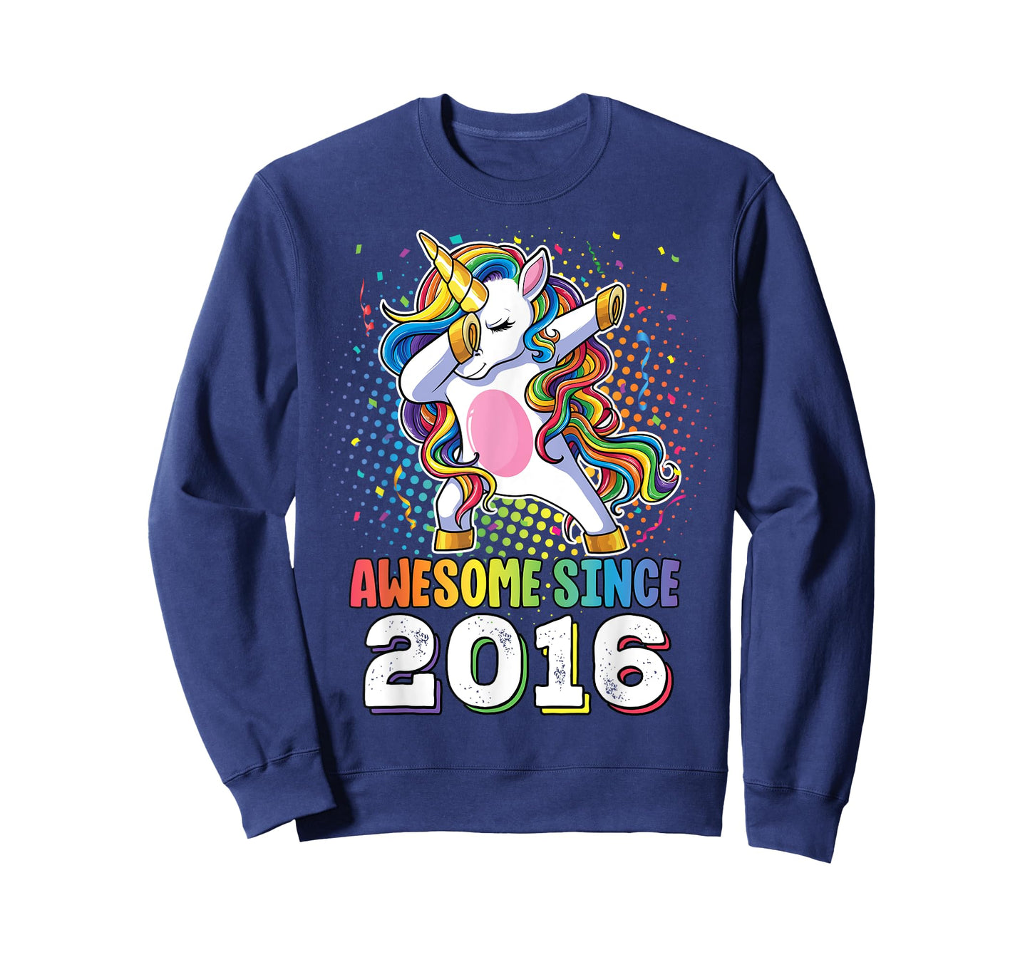 Awesome Since 2016 Girls Boys Dabbing Unicorn Birthday T-Shirt