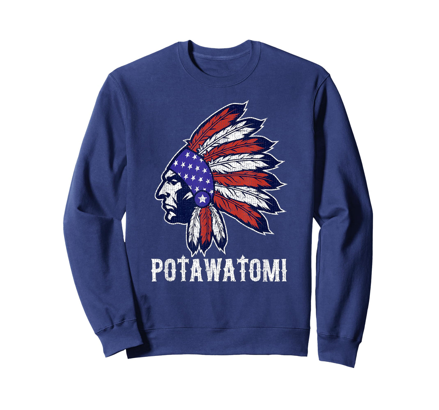 Potawatomi Native American Flag Pride Headdress T-Shirt