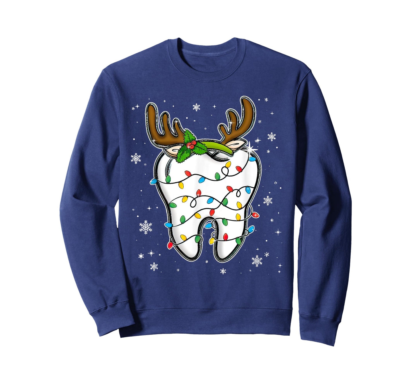 Christmas Dentist Dental Tooth Light Xmas T-Shirt