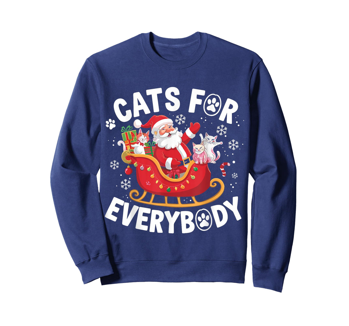 Cats For Everybody Christmas Cat Xmas Men Women Santa Lovers T-Shirt