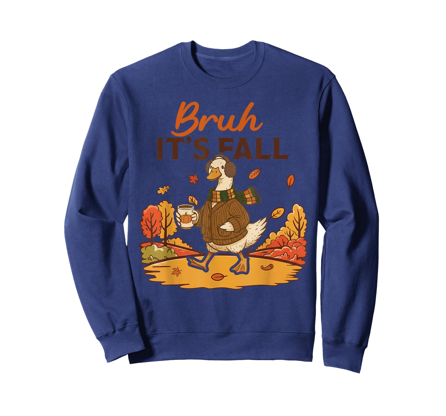 Cute Fall Goose Autumn Leaves Cozy Sweater Weather T-Shirt