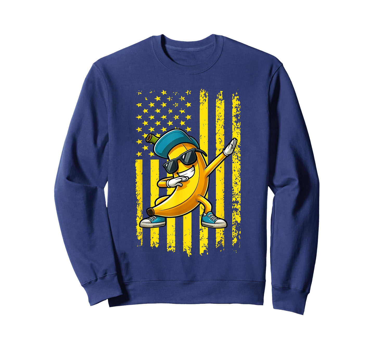 Patriotic Dabbing Banana American Flag 4th of July Boys Kids T-Shirt
