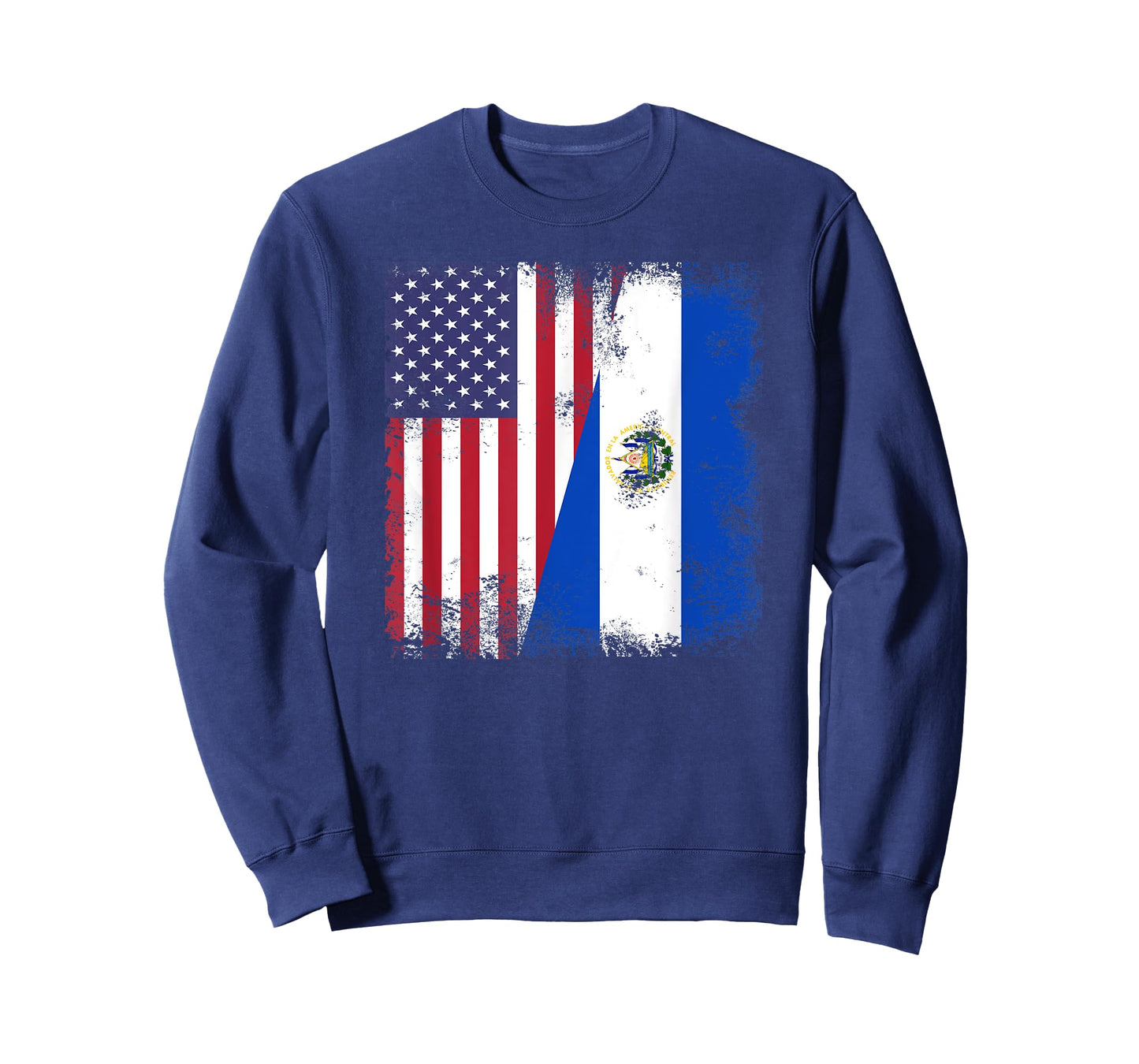 Half Salvadoran Flag | Vintage El Salvador USA Gift T-Shirt