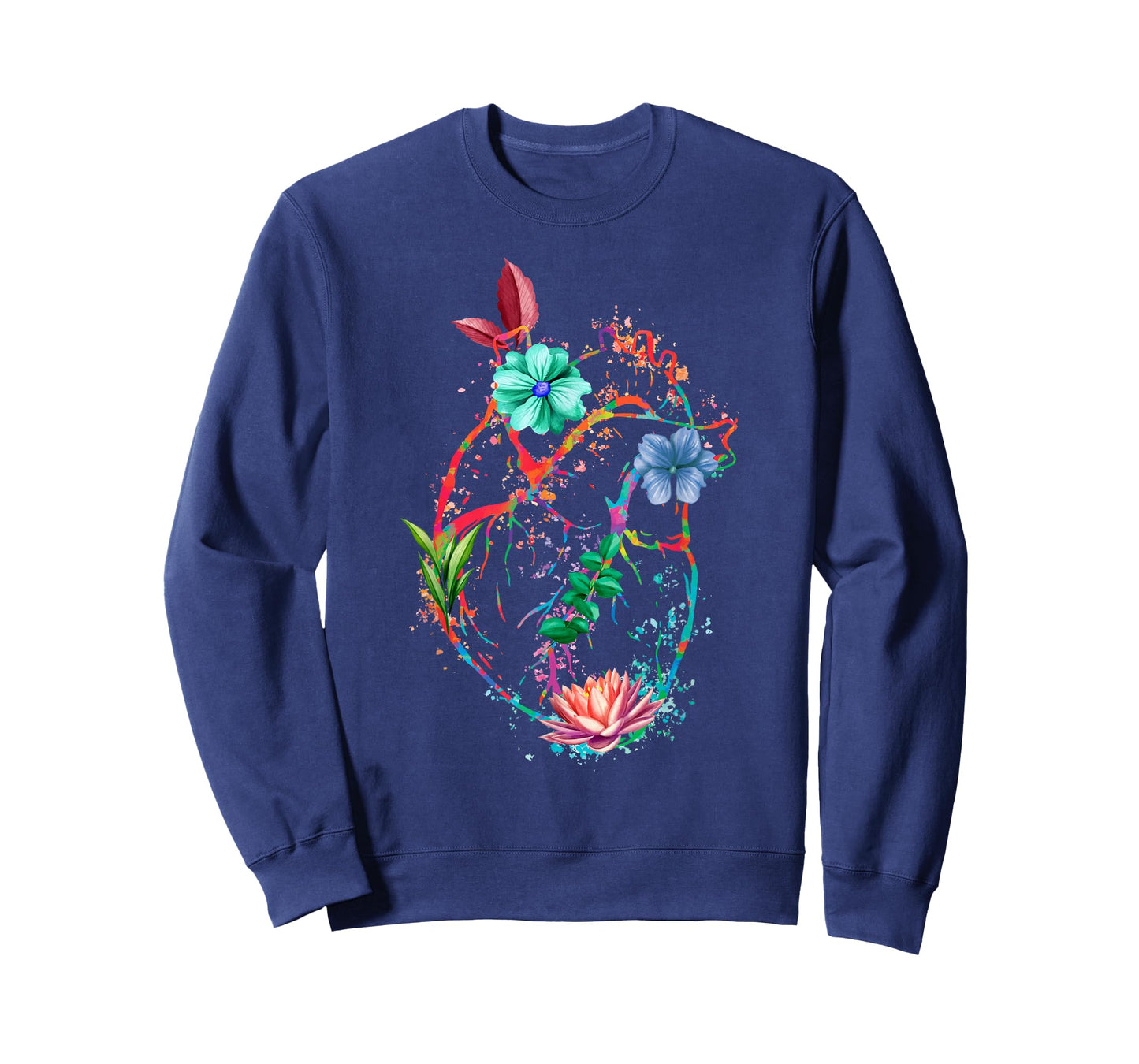 Anatomical Heart And Flowers Funny Men Women Cardiologist T-Shirt