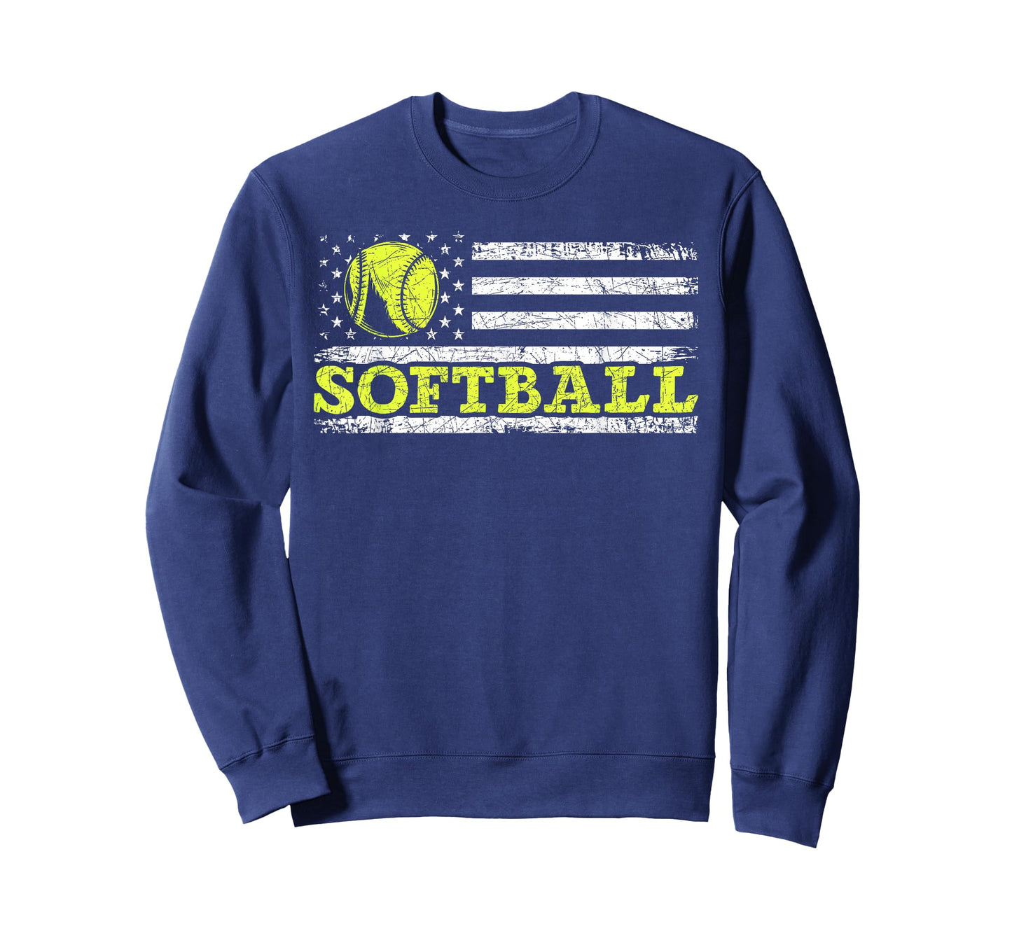 USA Flag Patriotic Softball Player American Sport Softball T-Shirt