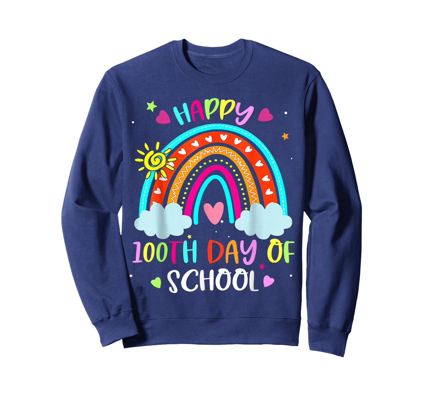 100th Day of School Rainbow Happy 100 Days Smarter Teacher T-Shirt