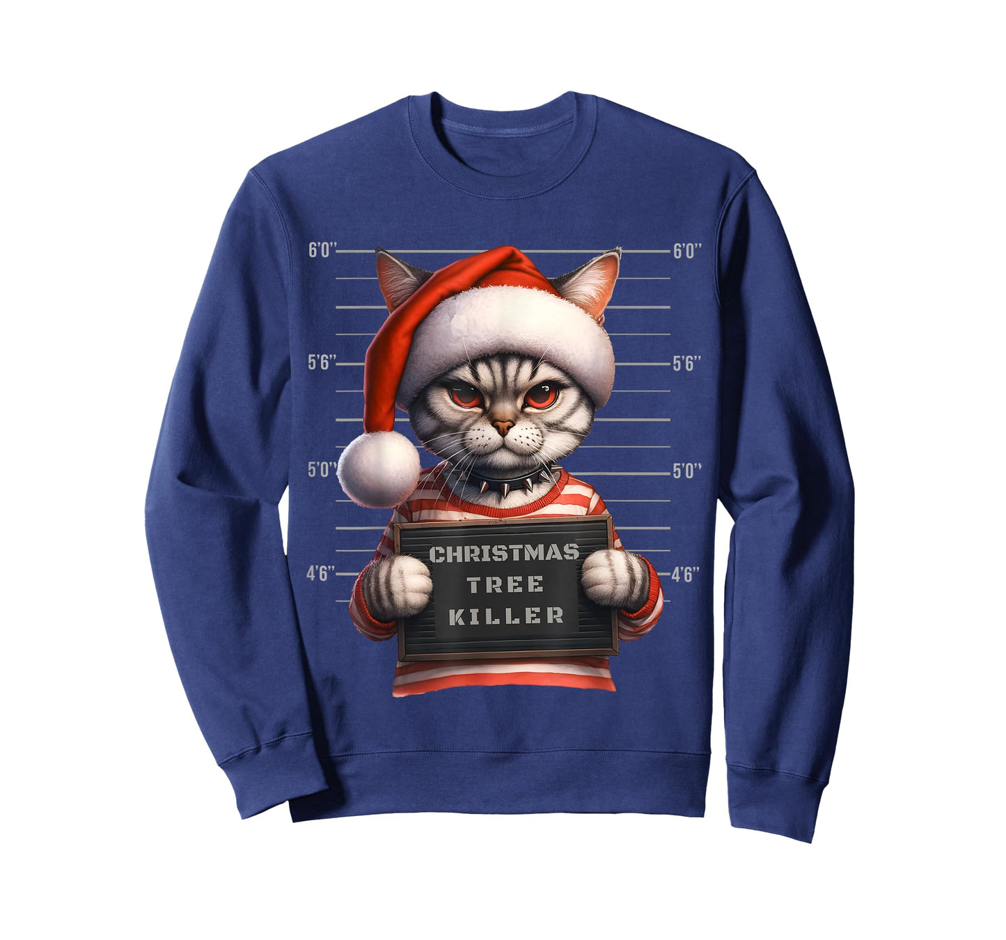 Christmas Cat Mugshot - Christmas Tree Killer T-Shirt for Men Women