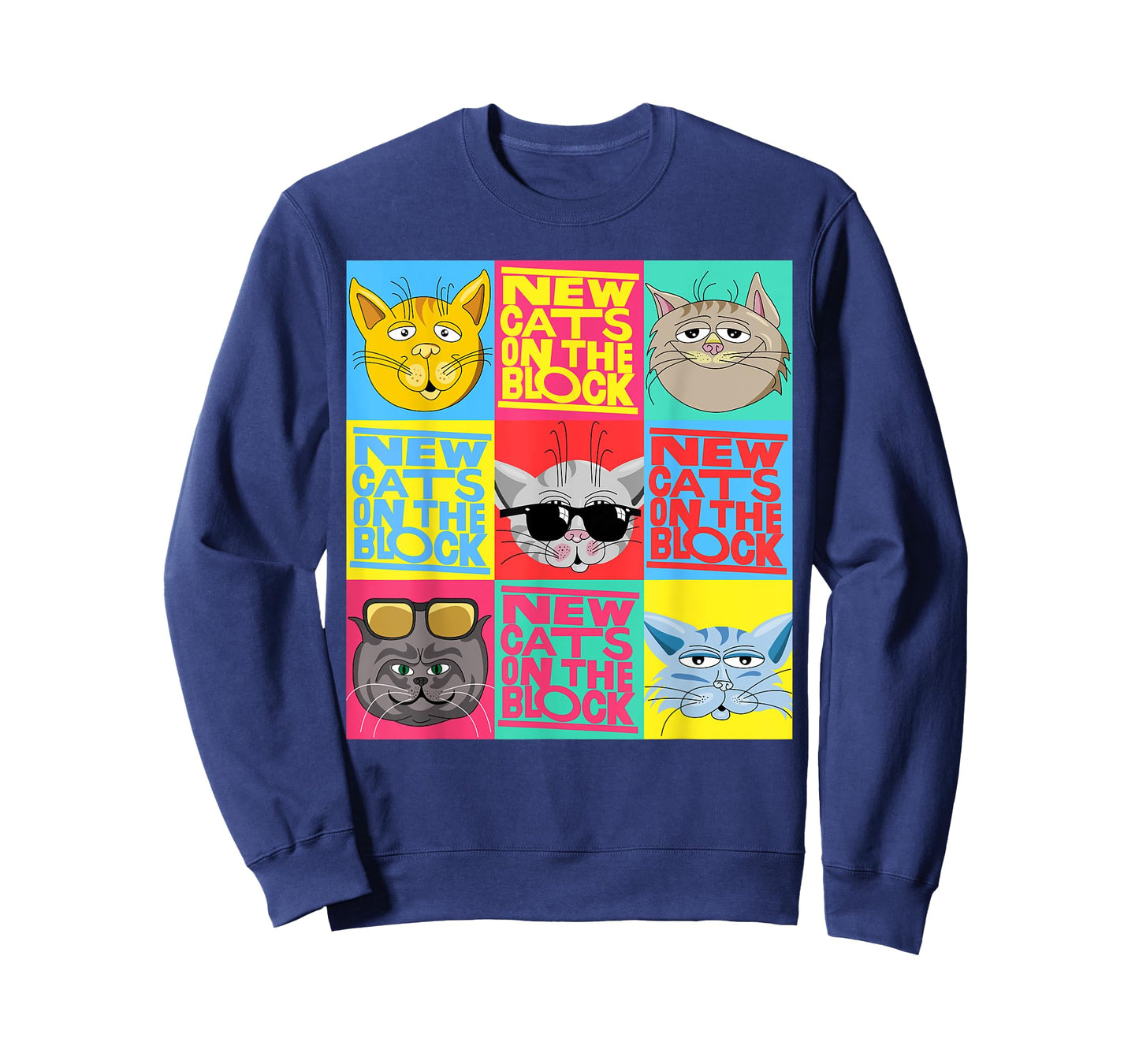 YO MINUS Women's New Cats On The Block Funny Pop Culture Cat Themed Party Tee T-Shirt - Black, Small
