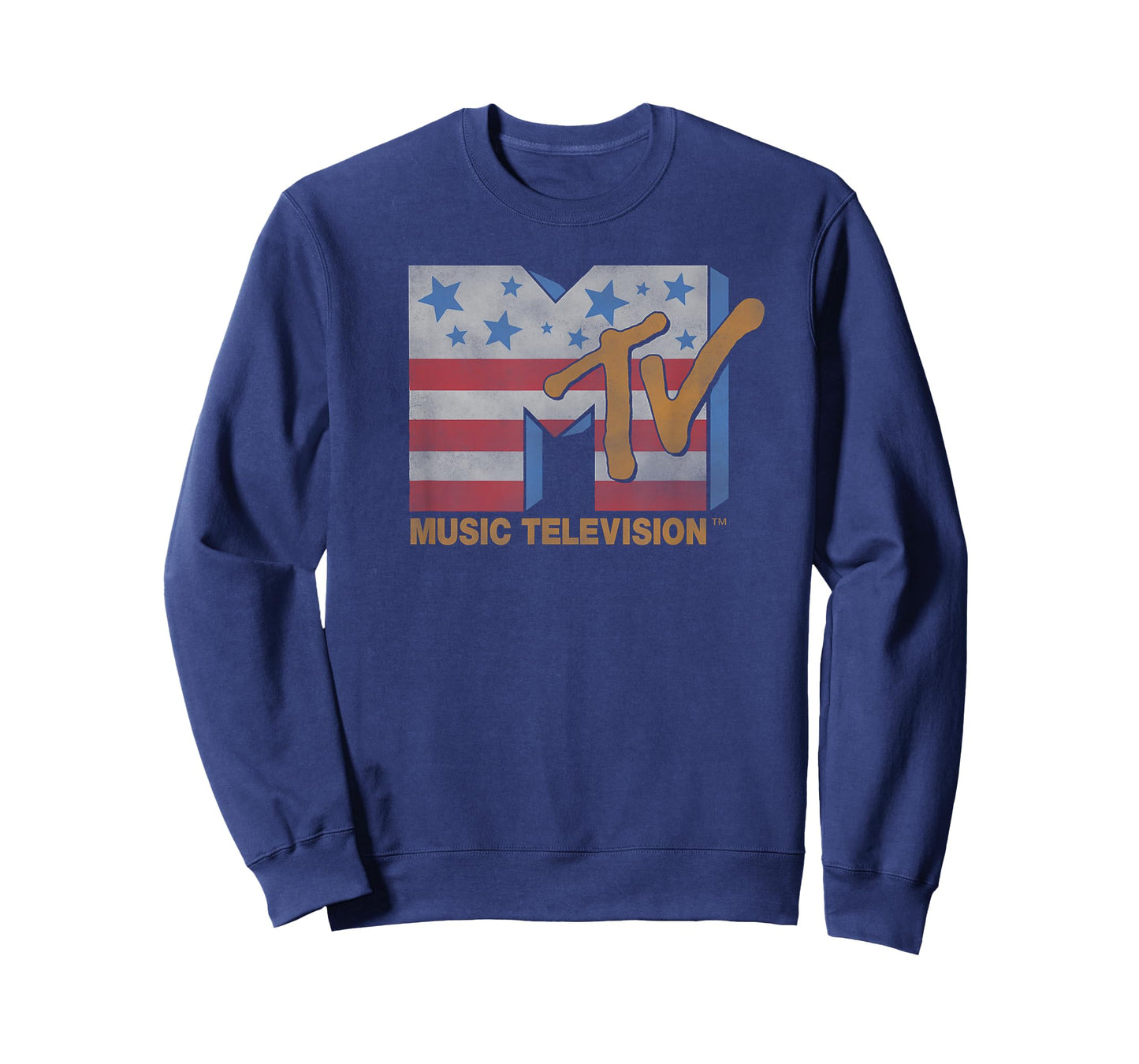 MTV Music Television American Flag Vintage Classic Logo T-Shirt
