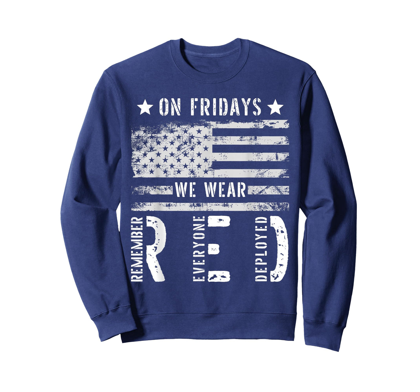 On Friday We Wear Red American Flag Military Supportive T-Shirt