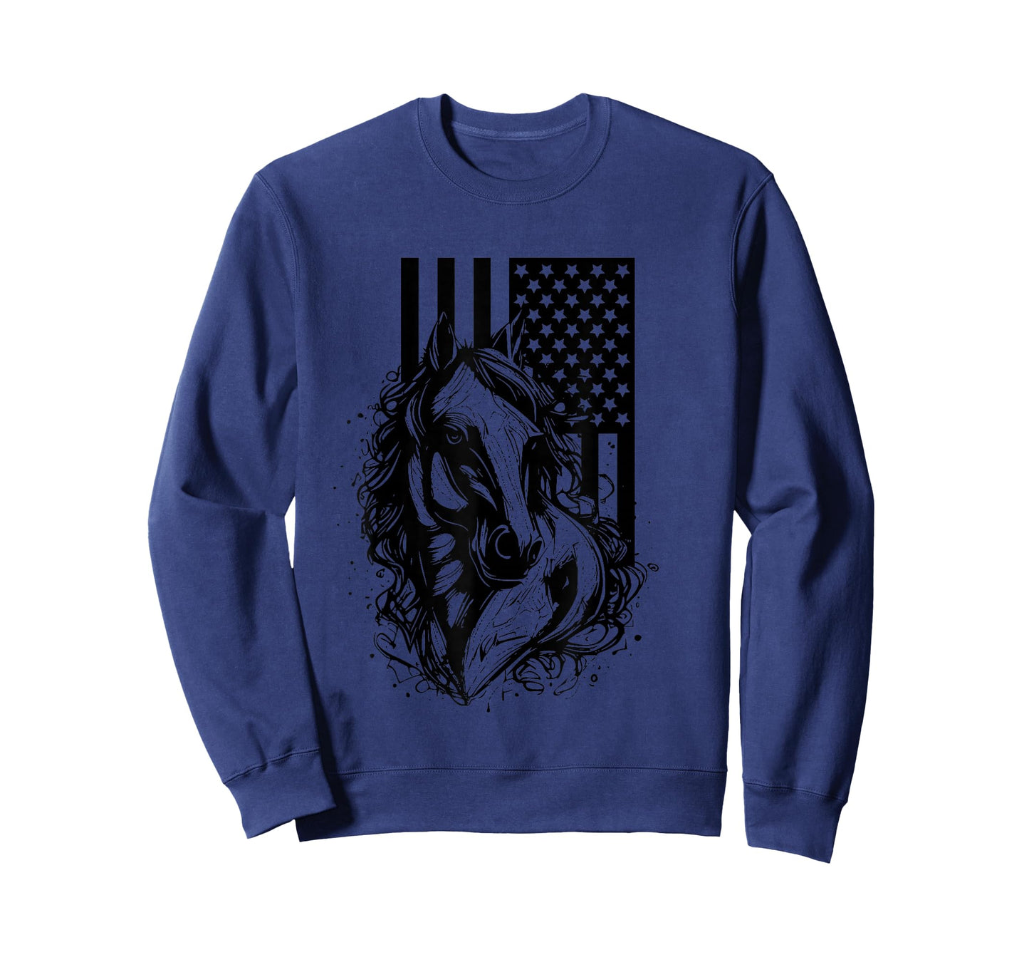 American Flag Horseback Riding Apparel - Horse T-Shirt