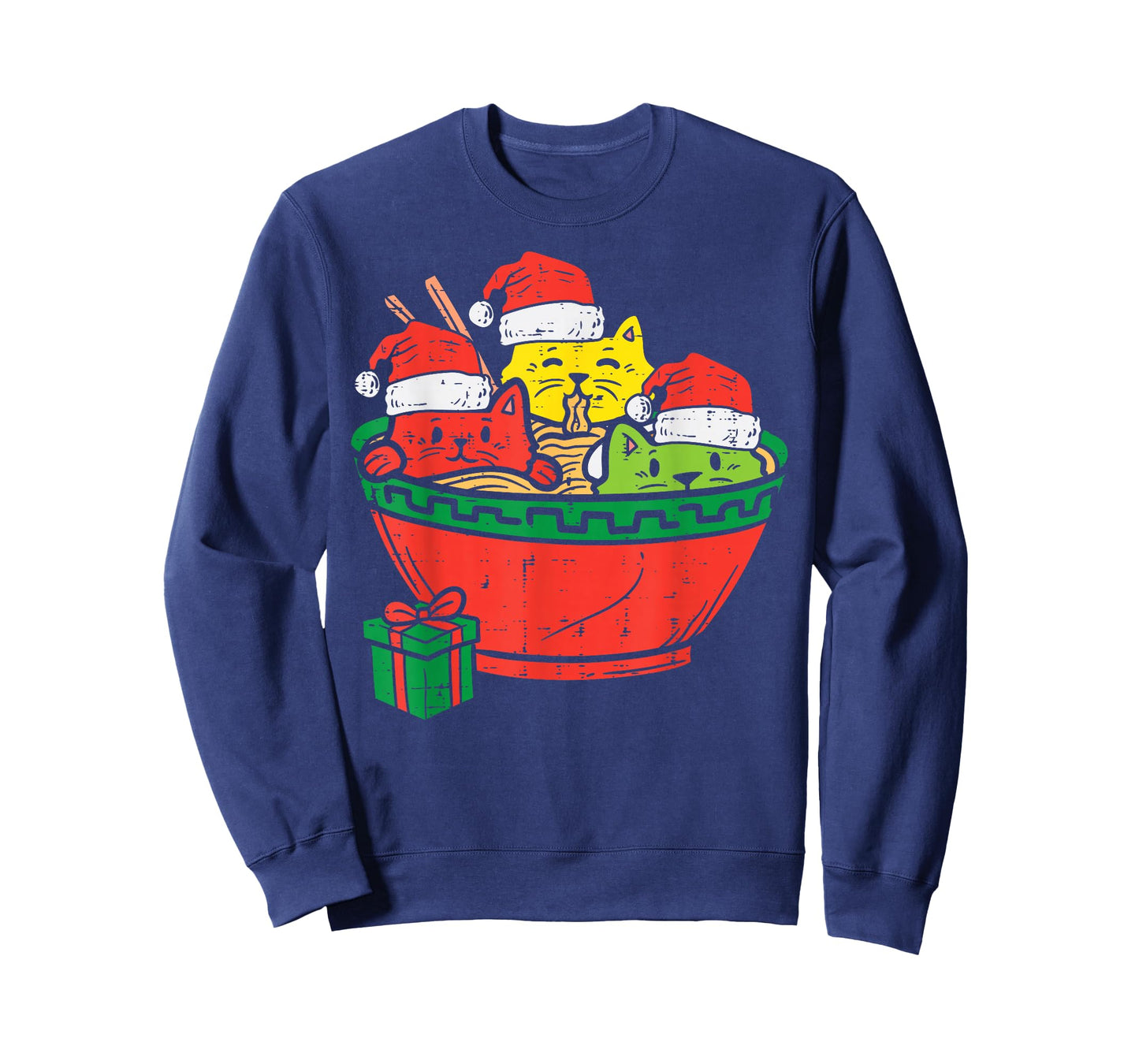 Santa Ramen Cats Anime Christmas Xmas Kids Girls Men Women T-Shirt