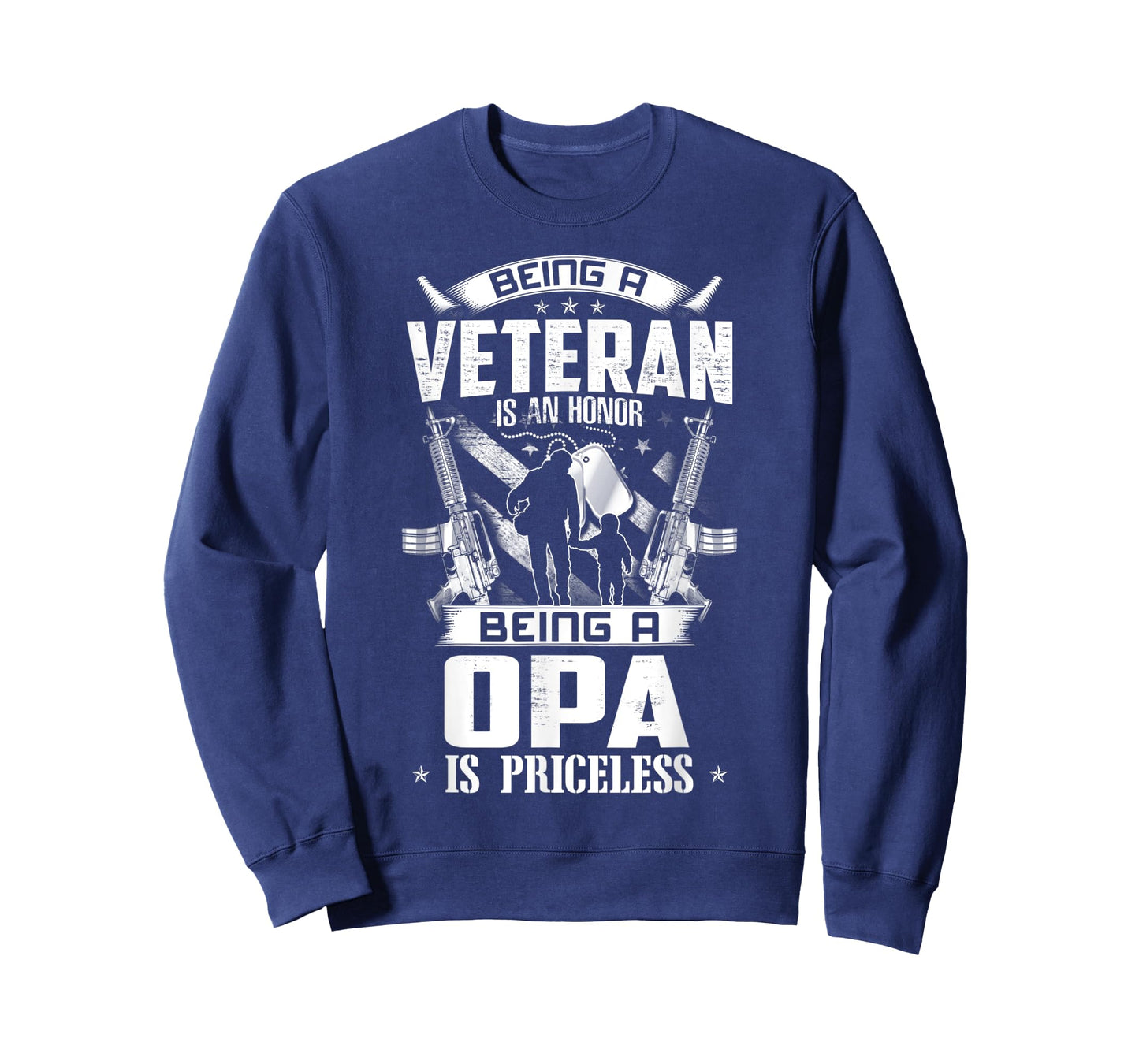 Mens Being A Veteran Is An Honor A Opa Is Priceless Grandpa T-Shirt