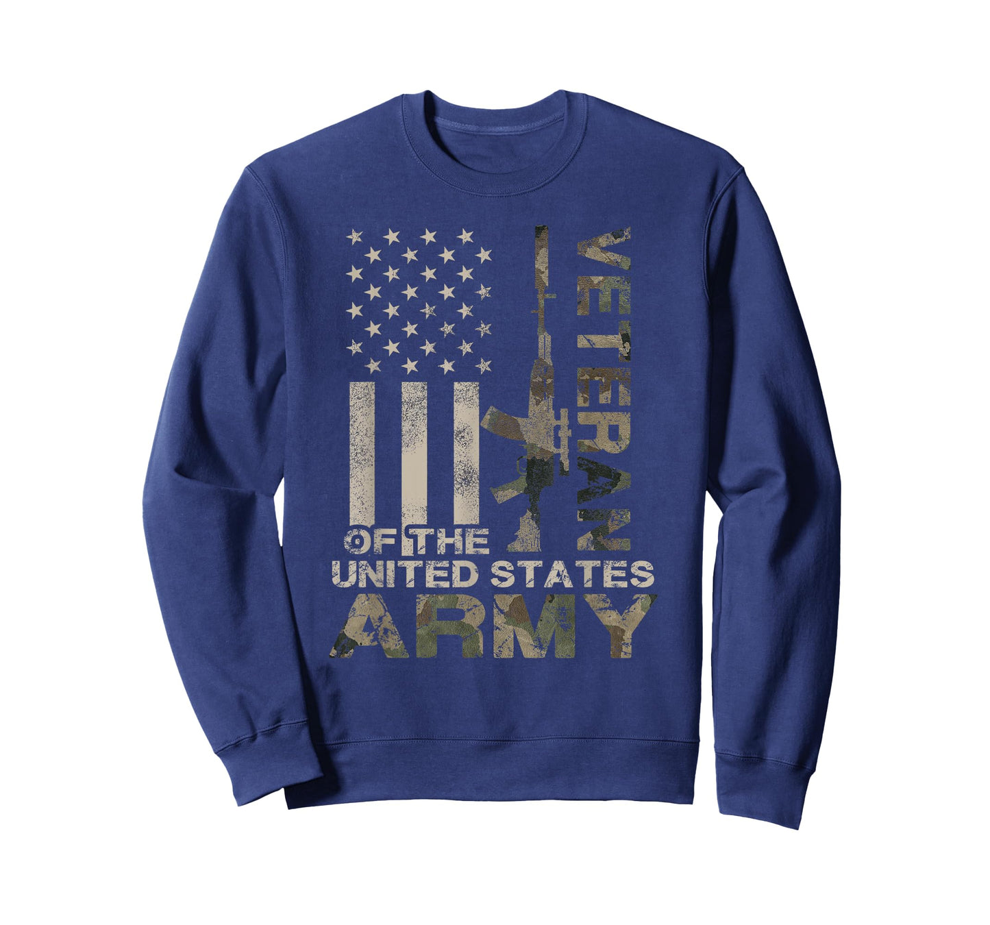 US Army T-Shirt | Military Green Camo Flag Retro Design Gift T-Shirt
