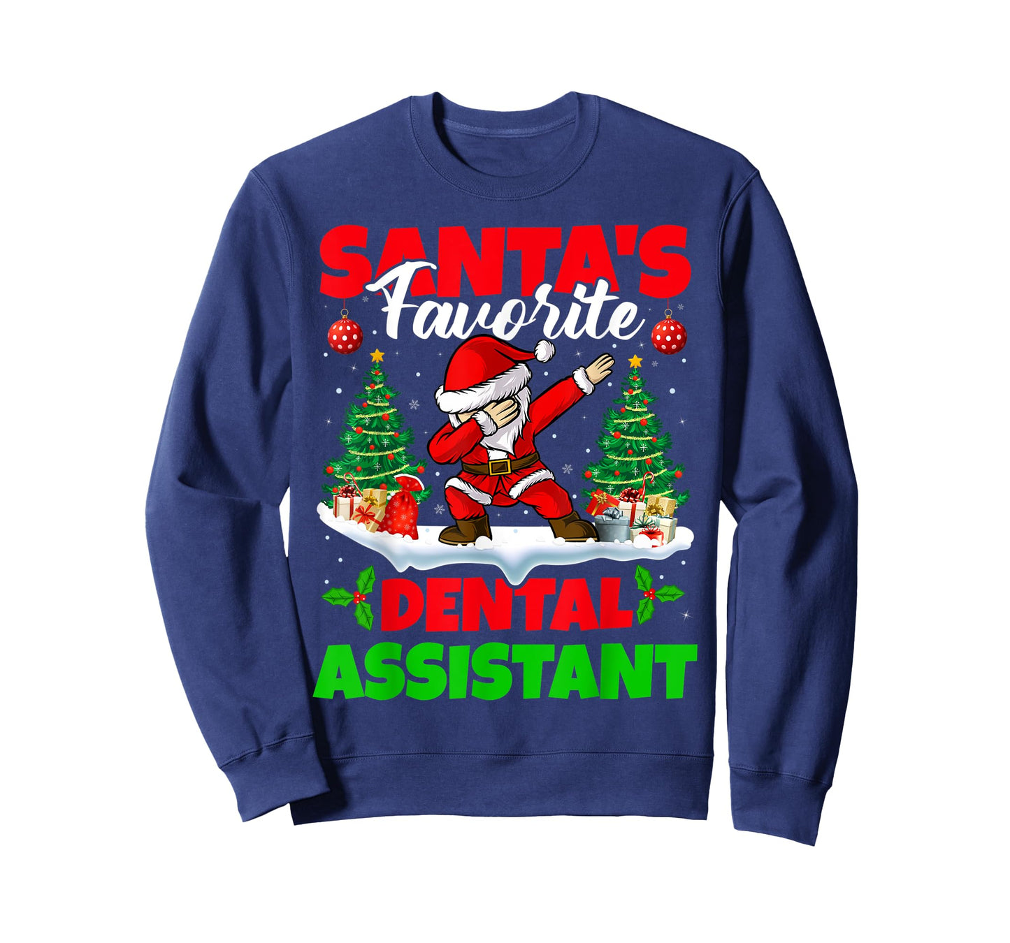 Xmas Dabbing Santa's Favorite Dental Assistant Christmas T-Shirt