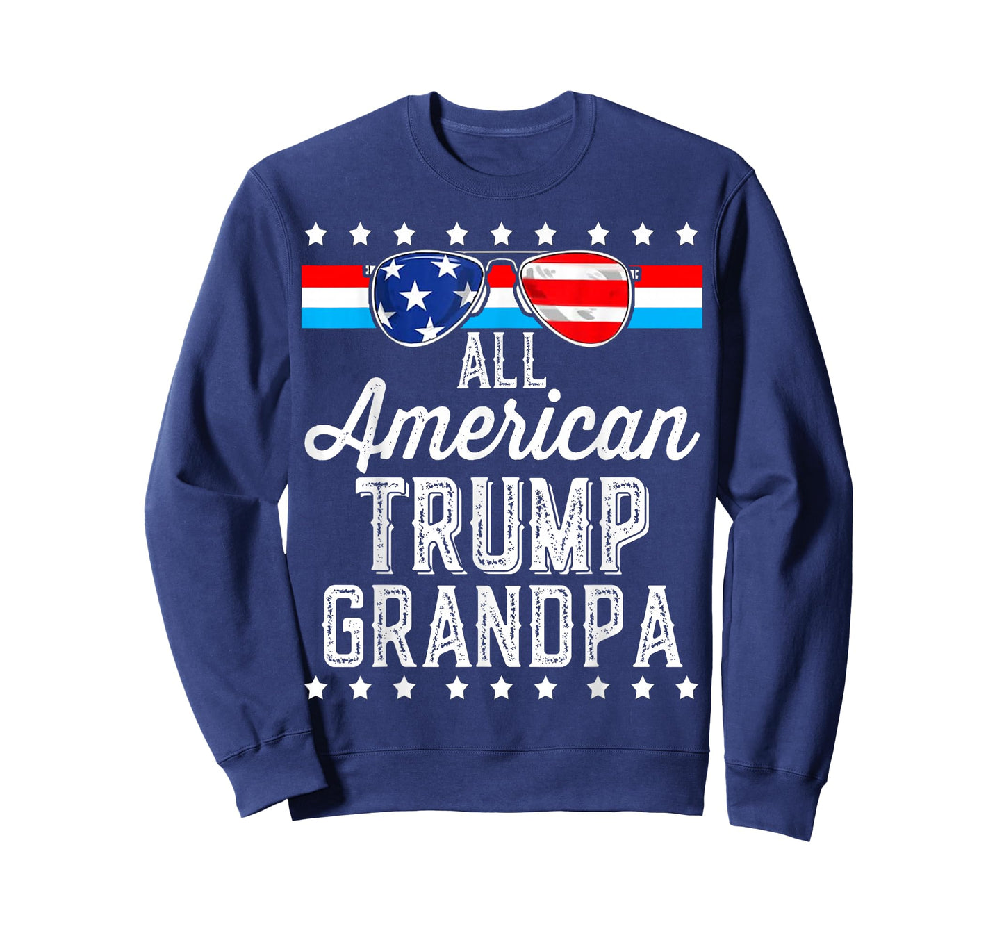 All American Trump Grandpa American Flag Sunglasses Trump T-Shirt