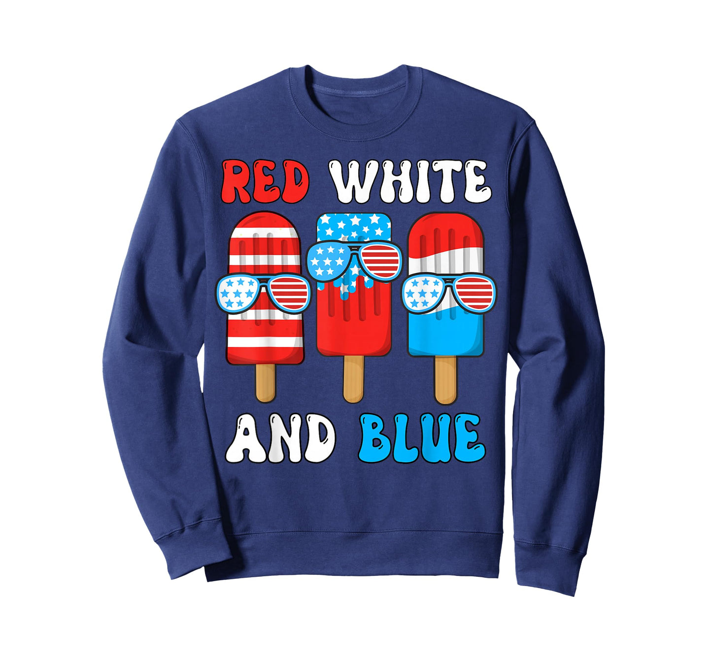 Red White Blue Popsicle 4th July Patriotic Boy American Flag T-Shirt