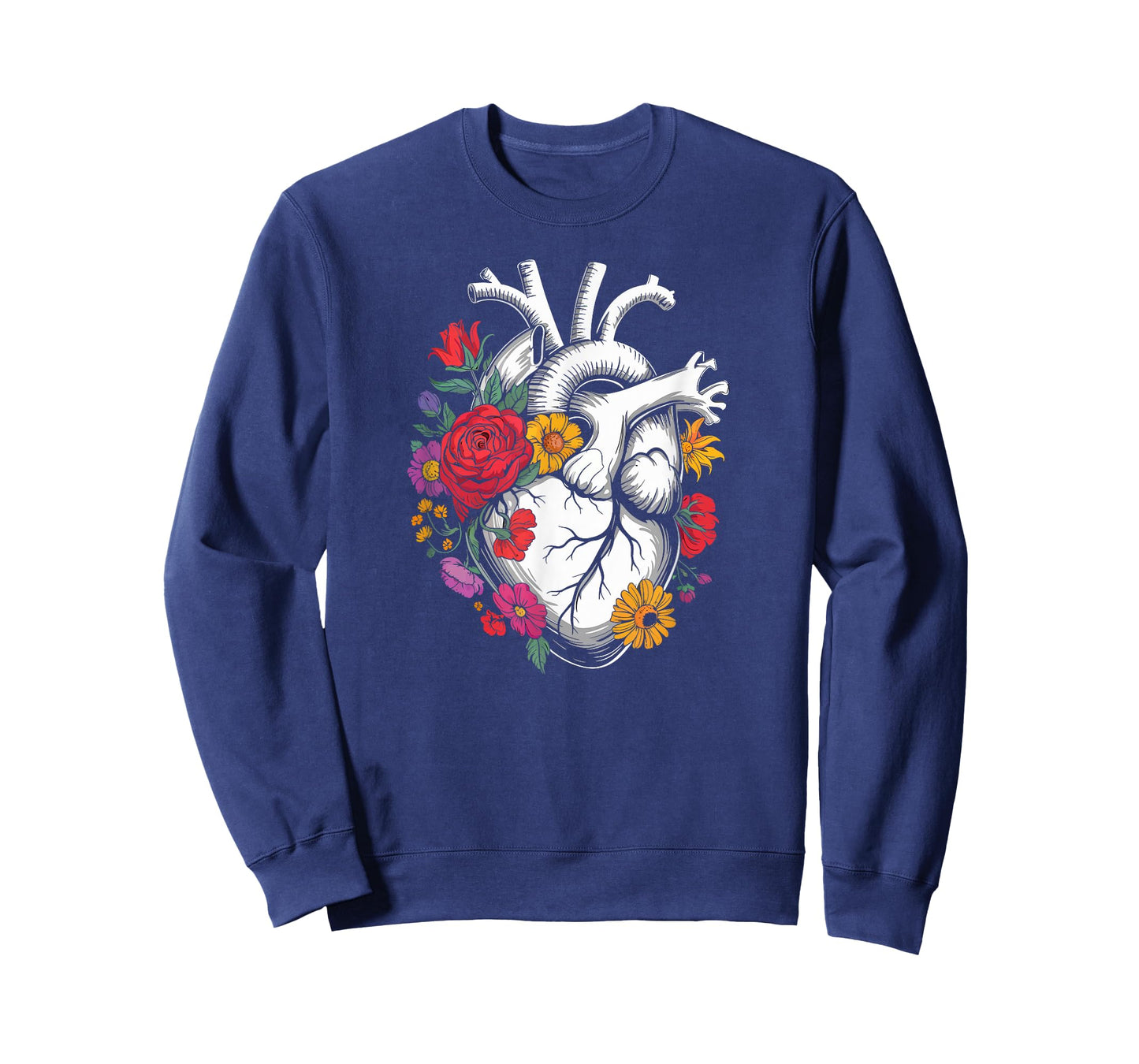 Anatomical Heart Floral Art Cardiology Medical Gifts Women T-Shirt