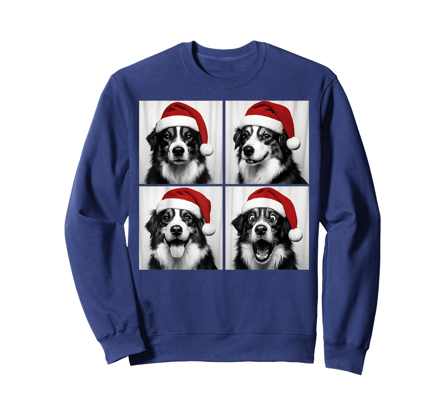 Funny Christmas Australian Shepherd Santa Photo Booth T-Shirt