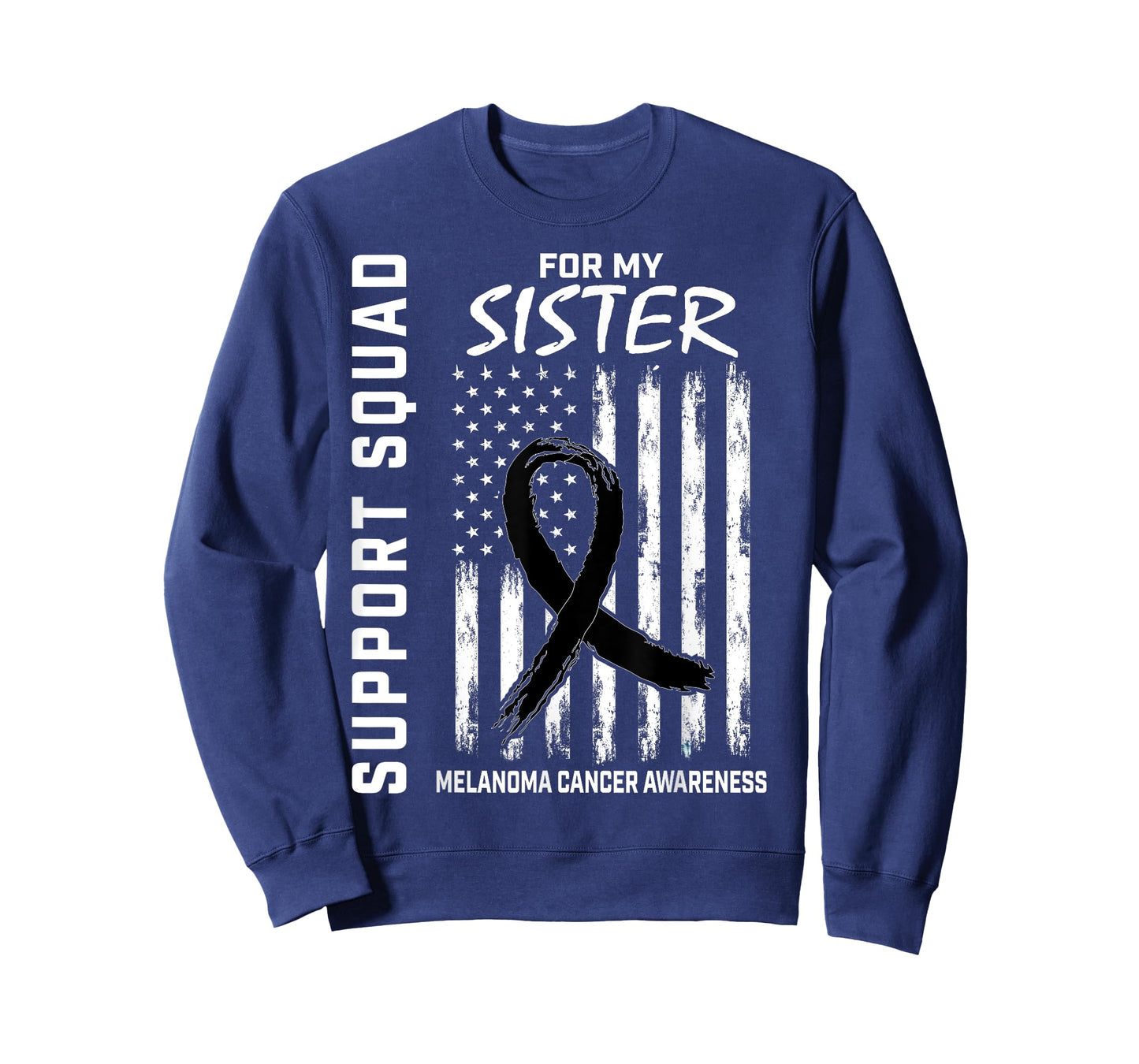 Melanoma Cancer Awareness Products Sister Support USA Flag T-Shirt