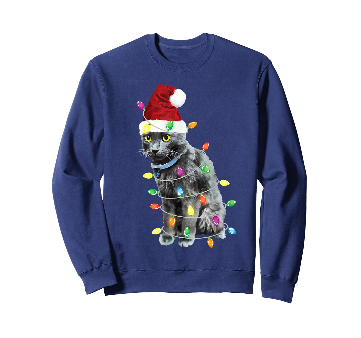 Black Cat Christmas Shirt Funny Christmas Tree T-Shirt