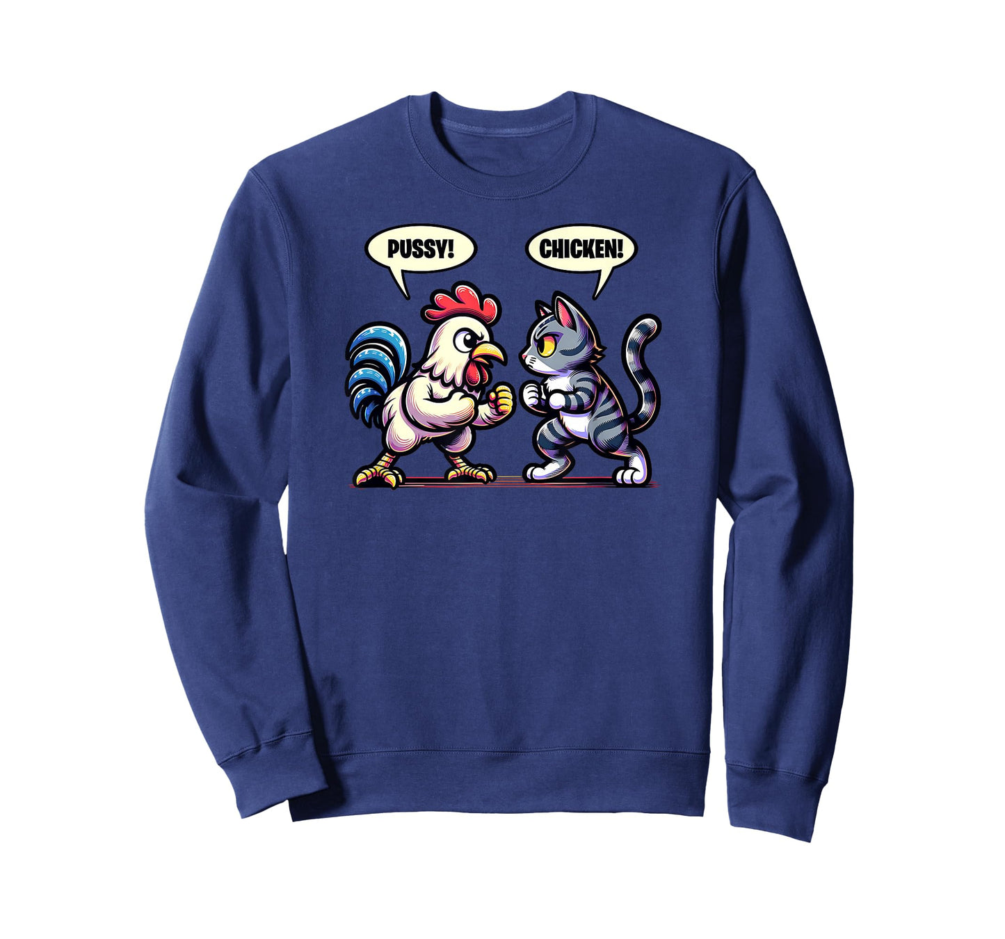 Pussy Chicken Cat and Chicken Smack Talk Funny T-Shirt