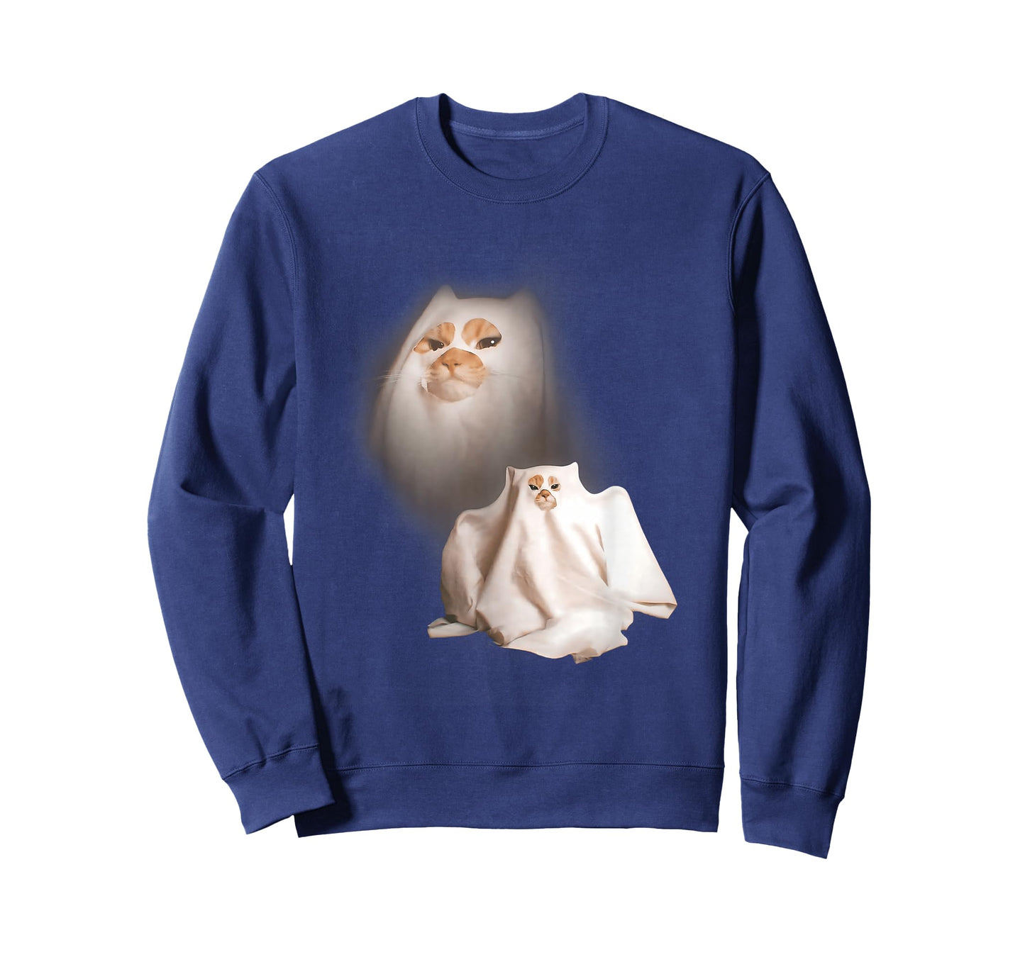 Ghost Kitten Vintage Halloween Cat Funny Meme Cringe Spooky T-Shirt