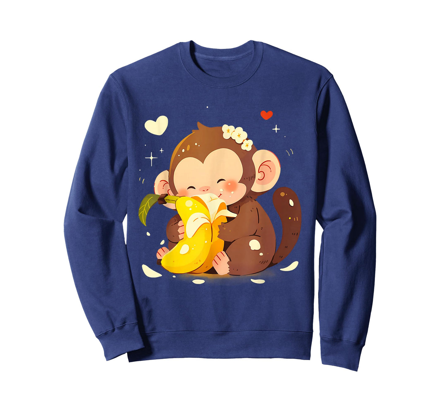 Banana Monkey Cute Monkey Drawing Bananas Fruit Wildlife T-Shirt