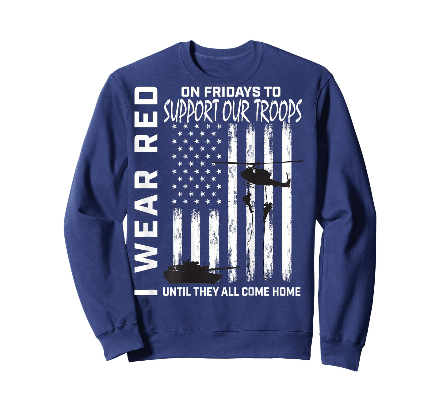 Red Friday Military Veteran Support Our Troops American Flag T-Shirt